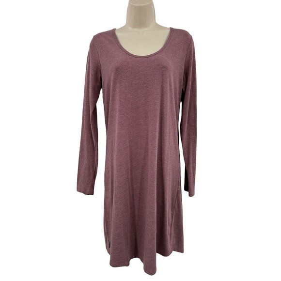 Lole Organic Cotton Blend Long Sleeve Purple Athleisure Tunic Dress Size Medium - Picture 1 of 8